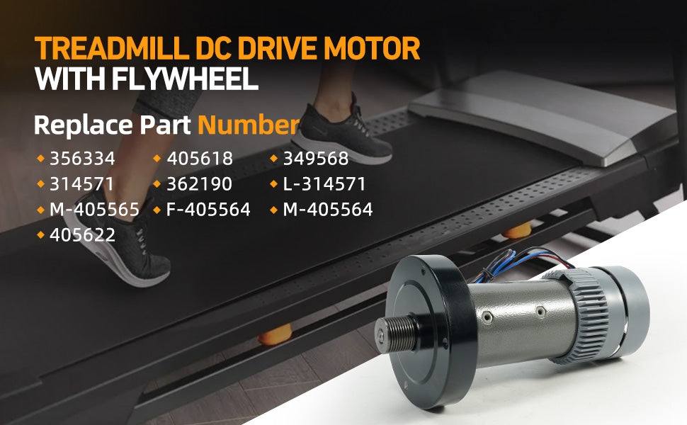 Treadmill DC Drive Motor with Flywheel, 2.80 HP 130V DC 1939W Replacement for NordicTrack & ProForm – Compatible with 314571, M-405565, 362190, 356334, 405618, 349568, C3364B4370M