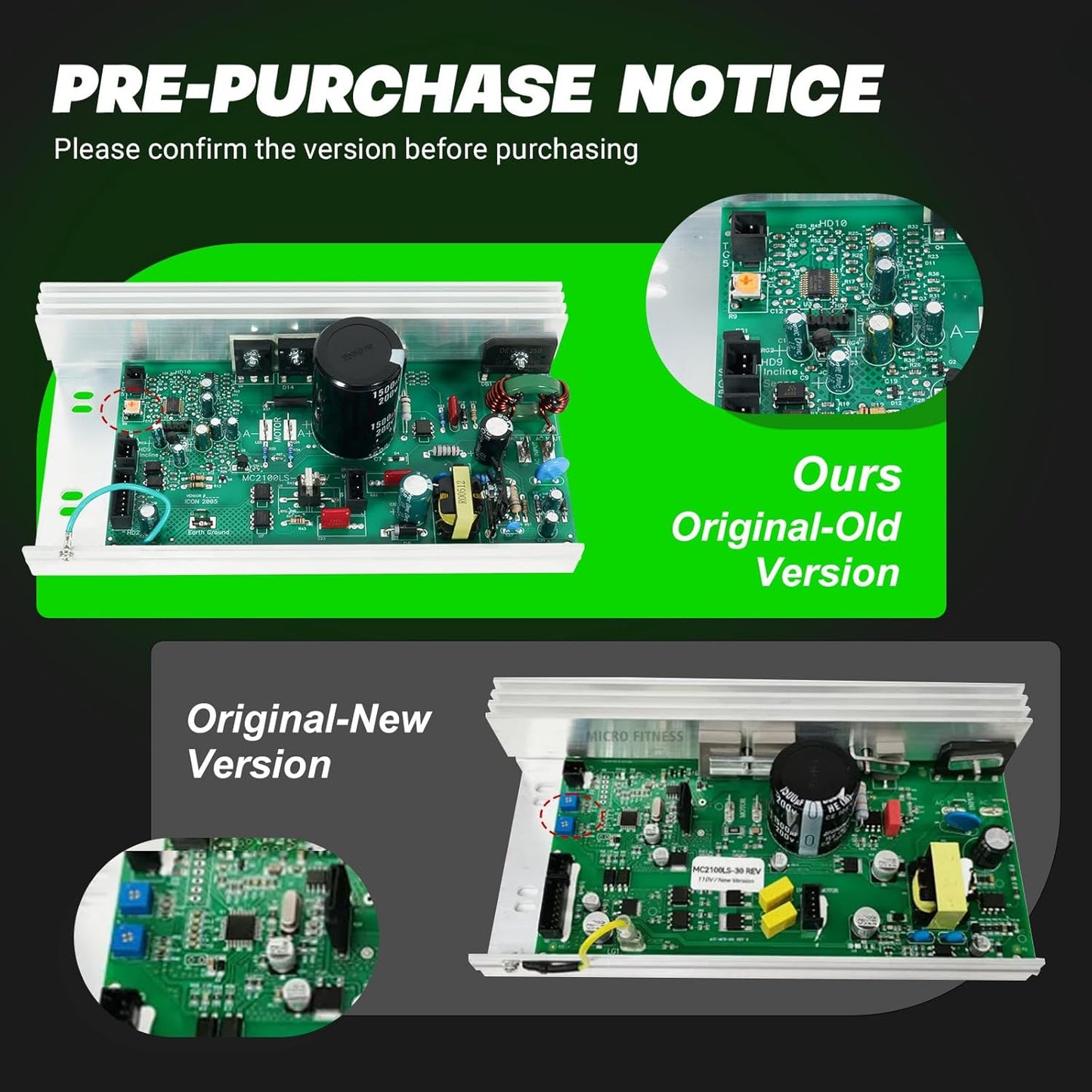 MC2100LTS-30 259522 Treadmill Motor Control Board, Treadmill Controller Motherboard Compatible with Epic, FreeMotion, Gold's Gym, Health Rider, ProForm, Reebok (Icon) Models