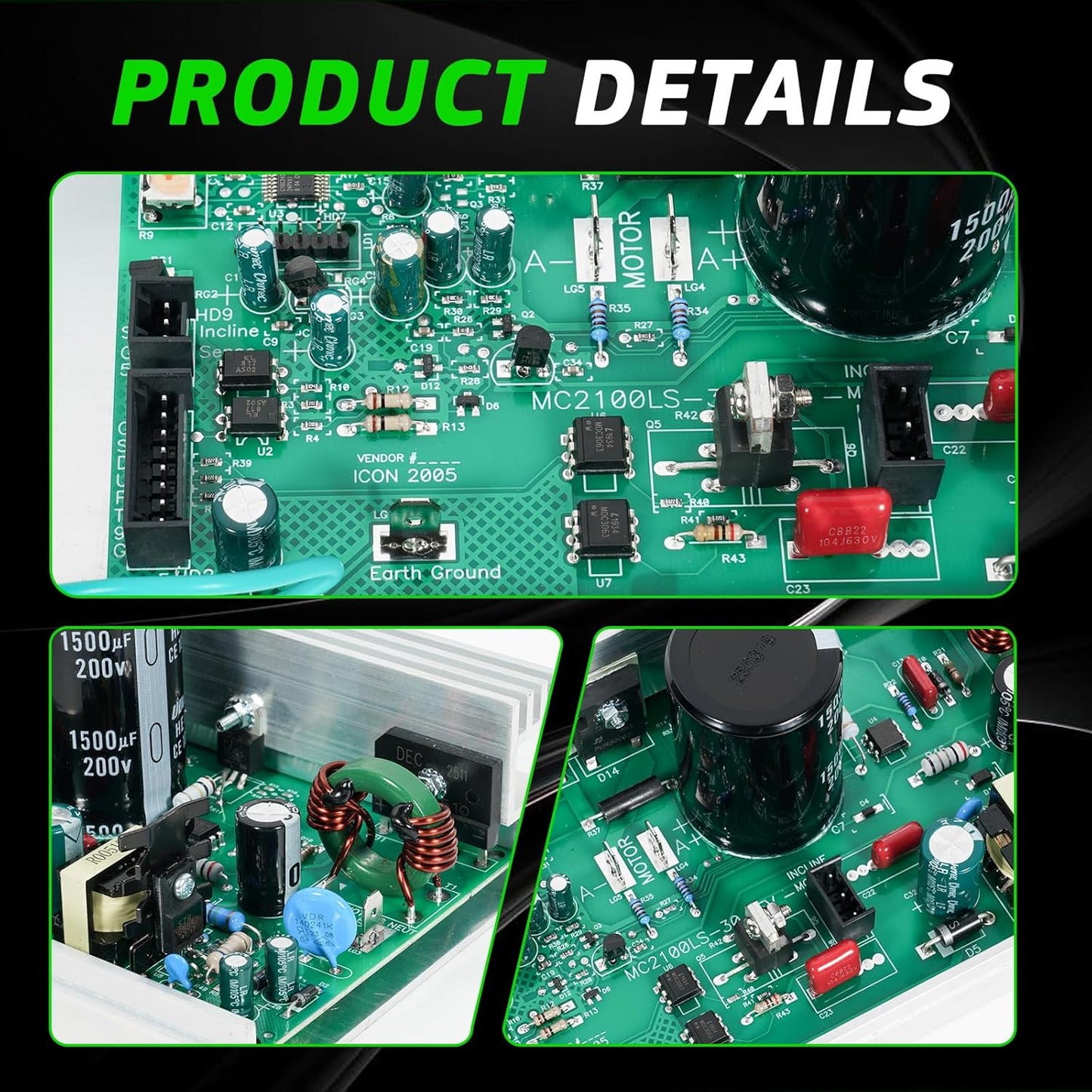 MC2100LTS-30 259522 Treadmill Motor Control Board, Treadmill Controller Motherboard Compatible with Epic, FreeMotion, Gold's Gym, Health Rider, ProForm, Reebok (Icon) Models
