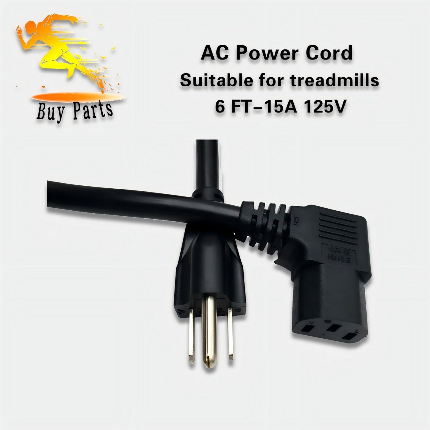 Treadmill AC Power Cord 6 FT-15A 125V